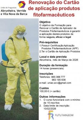 Renova&ccedil;&atilde;o do Cart&atilde;o de aplica&ccedil;&atilde;o produtos fitofarmac&ecirc;uticos 